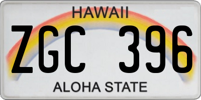 HI license plate ZGC396