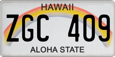 HI license plate ZGC409