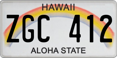HI license plate ZGC412