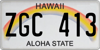 HI license plate ZGC413
