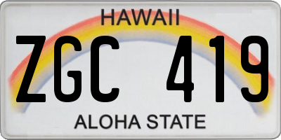 HI license plate ZGC419