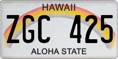 HI license plate ZGC425