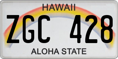 HI license plate ZGC428