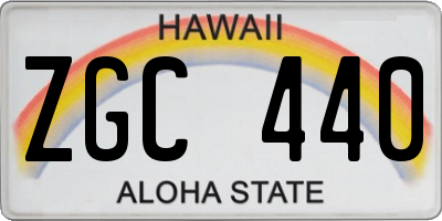 HI license plate ZGC440