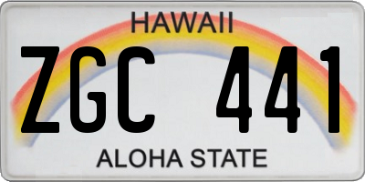 HI license plate ZGC441