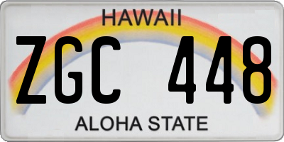 HI license plate ZGC448