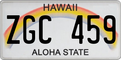 HI license plate ZGC459