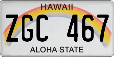 HI license plate ZGC467