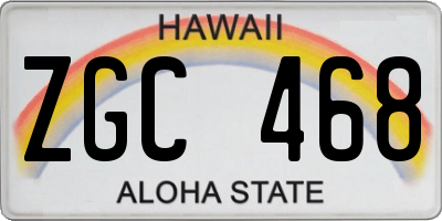 HI license plate ZGC468