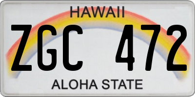 HI license plate ZGC472
