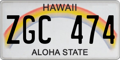 HI license plate ZGC474