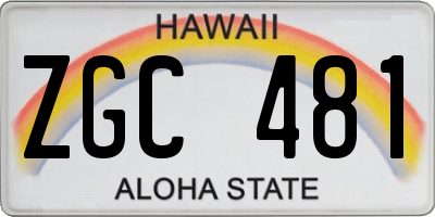 HI license plate ZGC481