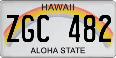 HI license plate ZGC482