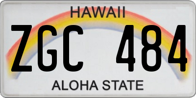 HI license plate ZGC484