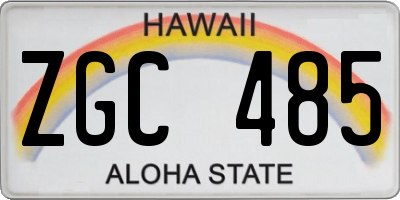 HI license plate ZGC485
