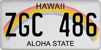 HI license plate ZGC486