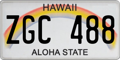 HI license plate ZGC488