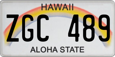 HI license plate ZGC489