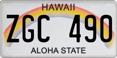 HI license plate ZGC490