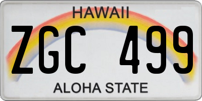 HI license plate ZGC499