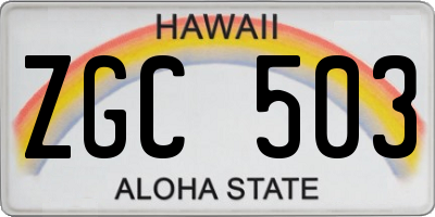 HI license plate ZGC503