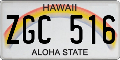 HI license plate ZGC516