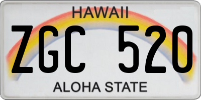 HI license plate ZGC520