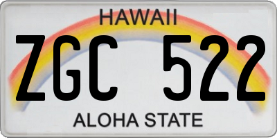 HI license plate ZGC522