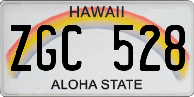 HI license plate ZGC528