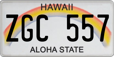 HI license plate ZGC557