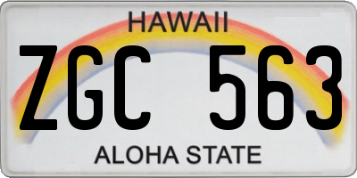 HI license plate ZGC563