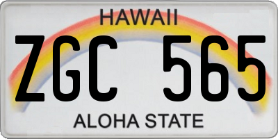 HI license plate ZGC565