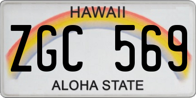 HI license plate ZGC569
