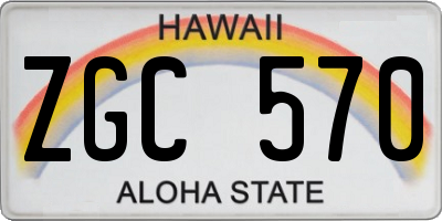 HI license plate ZGC570