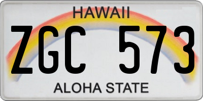 HI license plate ZGC573