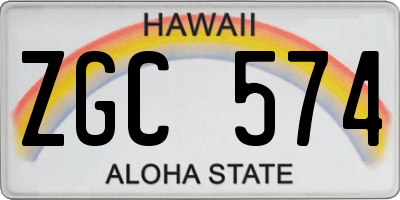 HI license plate ZGC574