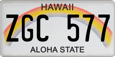 HI license plate ZGC577