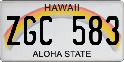 HI license plate ZGC583