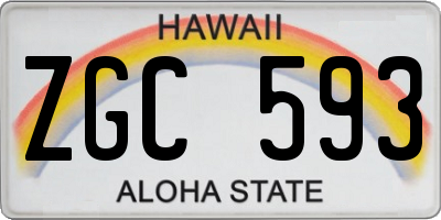 HI license plate ZGC593