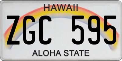 HI license plate ZGC595