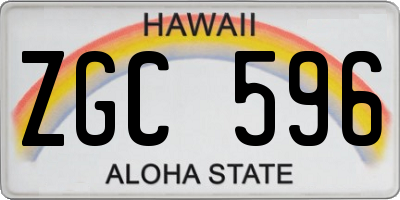 HI license plate ZGC596