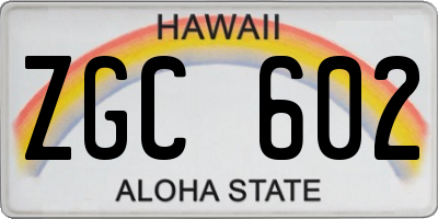 HI license plate ZGC602