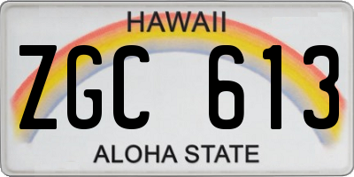 HI license plate ZGC613