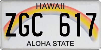 HI license plate ZGC617