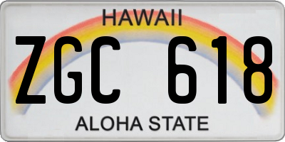 HI license plate ZGC618