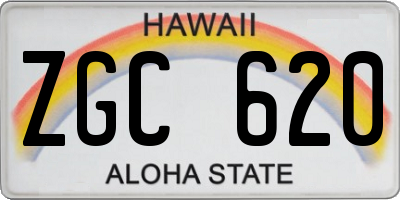 HI license plate ZGC620