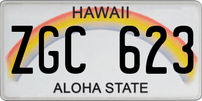 HI license plate ZGC623