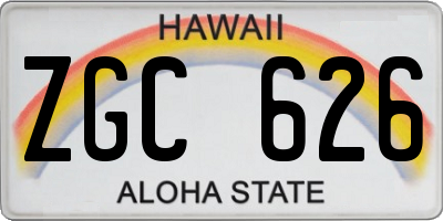 HI license plate ZGC626