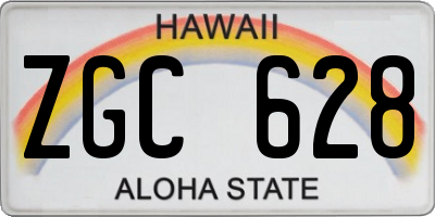 HI license plate ZGC628