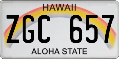 HI license plate ZGC657